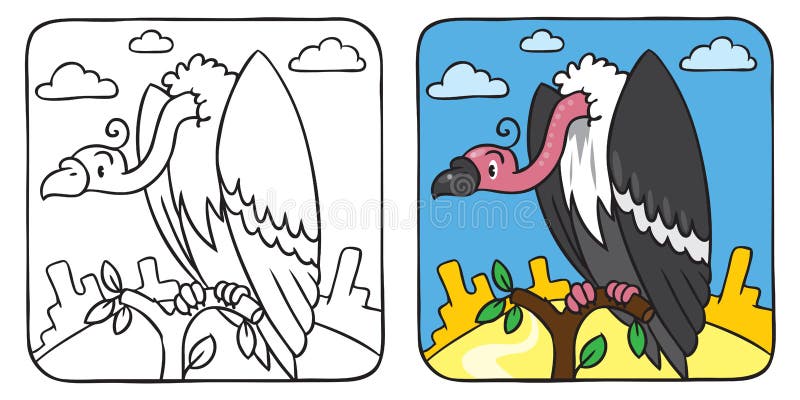 Funny vulture coloring book