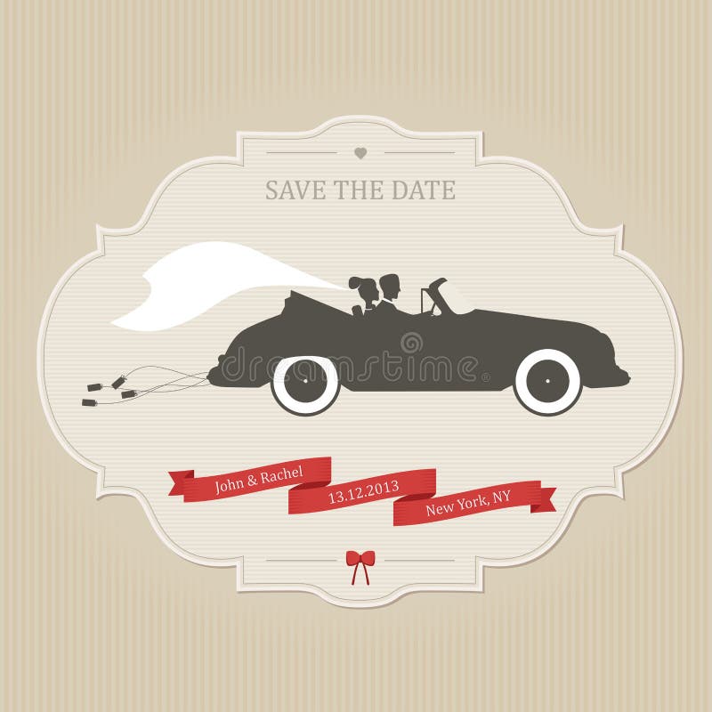 Funny Wedding Invitation with Vintage Car Dragging Cans Stock Illustration - Illustration of background, couple: 28444798 Funny Wedding Invitation with Vintage Car Dragging Cans Stock Illustration - Illustration of background, couple: 28444798