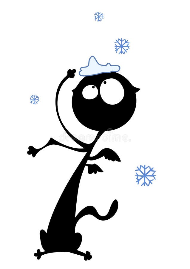 Funny winter cat vector illustration Funny winter cat vector illustration