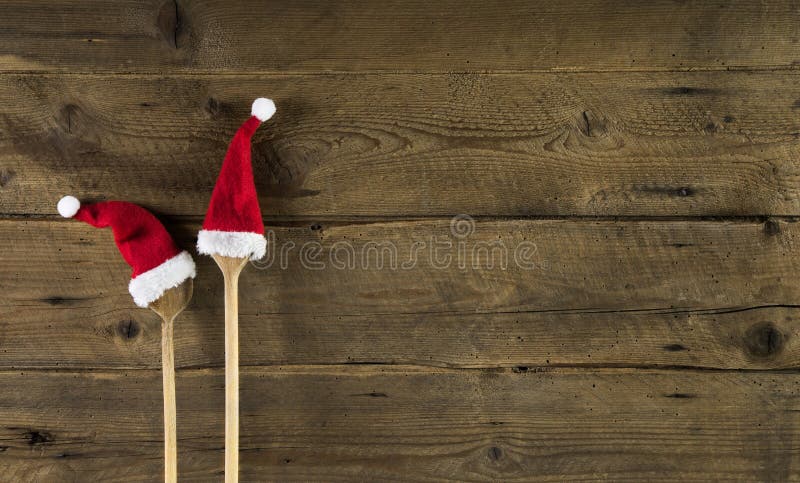 Funny wooden christmas background for a menu card with wooden sp