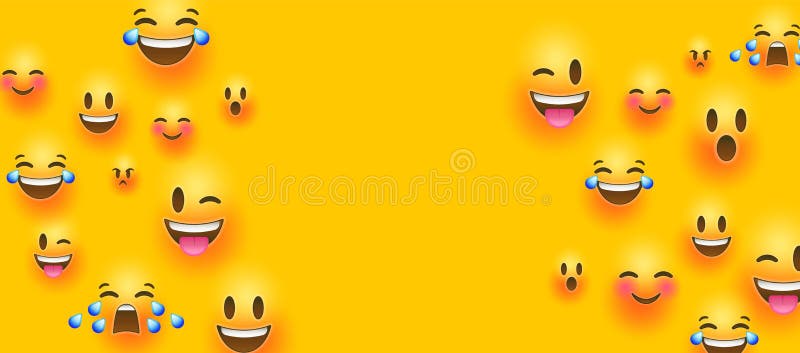 Funny Yellow Emoticon Face Copy Space Background Stock Vector -  Illustration of smile, cute: 159875058