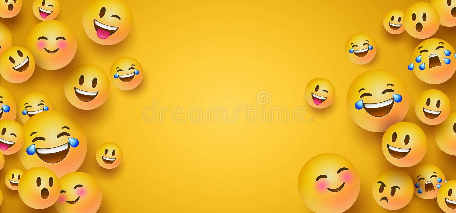 Set of Yellow Emoticon and Emoji Smiles Stock Vector ...