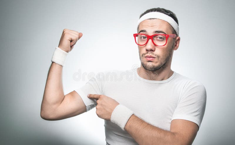 Small biceps stock image. Image of impotence, sport, white - 19410677