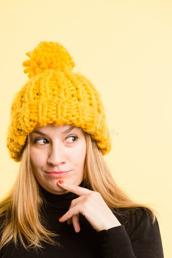 Funny Woman Portrait Real People High Definition Yellow Background Stock Photo Image of
