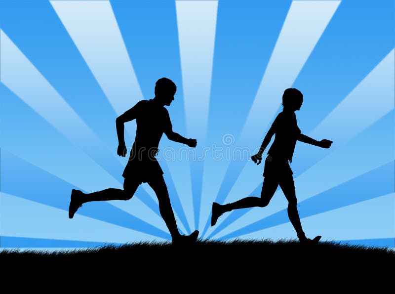 Coppia che corre illustrazione di stock