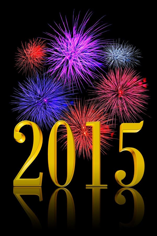 Fuochi d'artificio del nuovo anno 2015 illustrazione di stock Fuochi d'artificio del nuovo anno 2015 illustrazione di stock