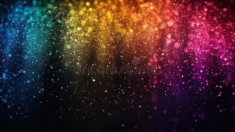 Fuochi d'artificio a Rainbow che illuminano uno sfondo notturno con sfumature nere royalty illustrazione gratis