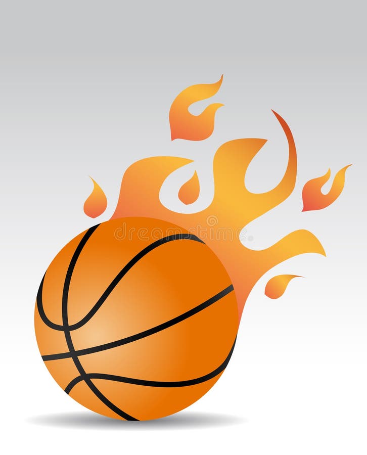 Pallacanestro in fiamme illustrazione di stock