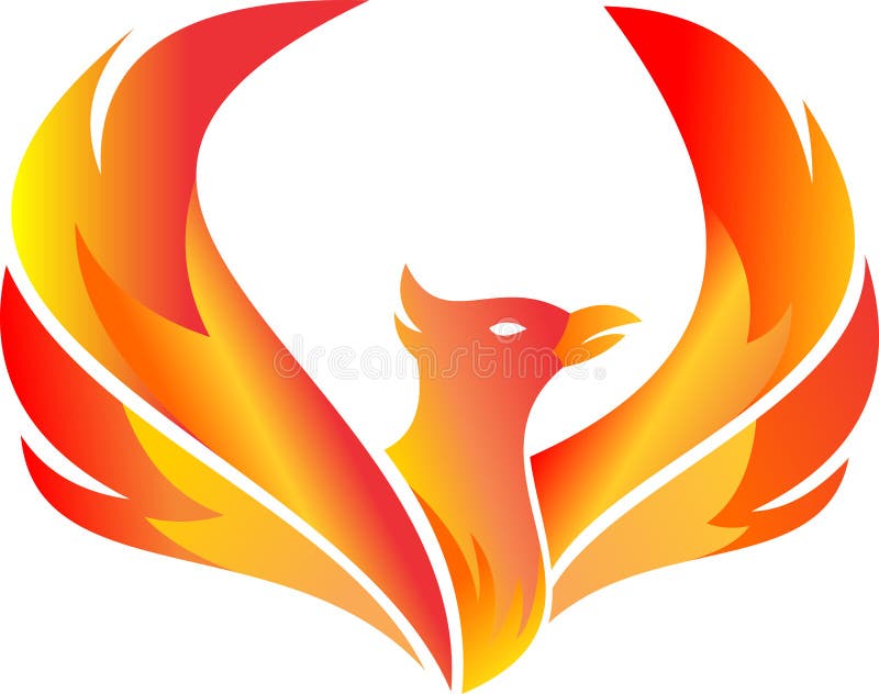 Fuoco di riserva Phoenix di volo di logo illustrazione di stock Fuoco di riserva Phoenix di volo di logo illustrazione di stock