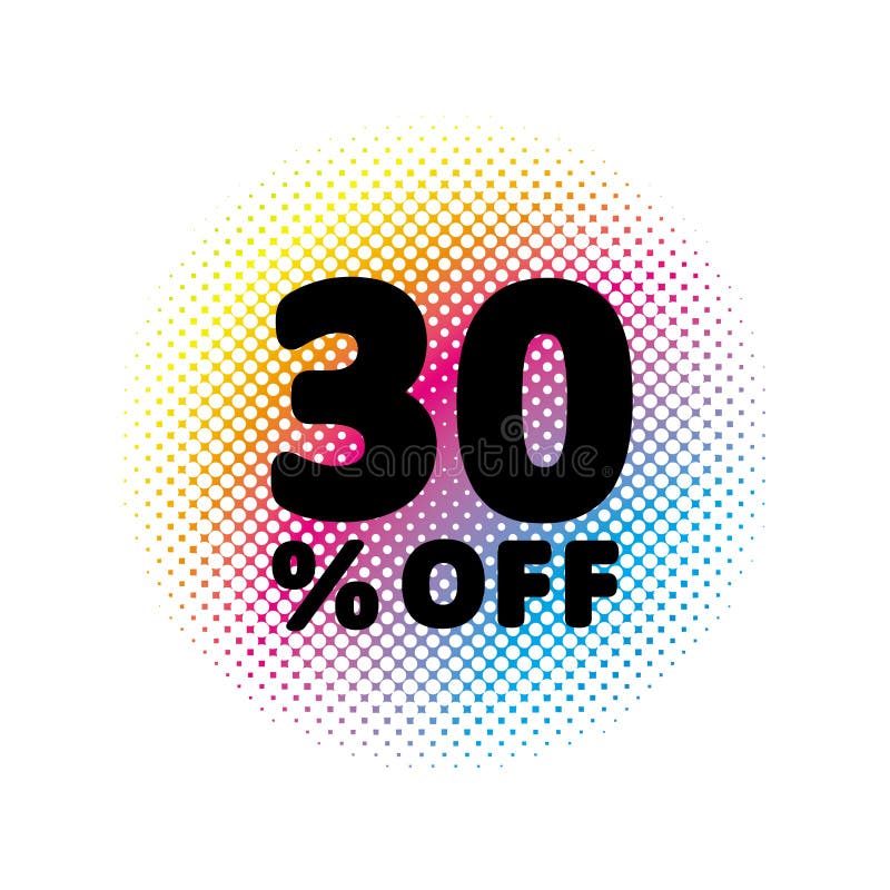 30% fuori dallo sconto Simbolo di vettore di vendita Cerchio dell'arcobaleno qui sotto illustrazione vettoriale 30% fuori dallo sconto Simbolo di vettore di vendita Cerchio dell'arcobaleno qui sotto illustrazione vettoriale