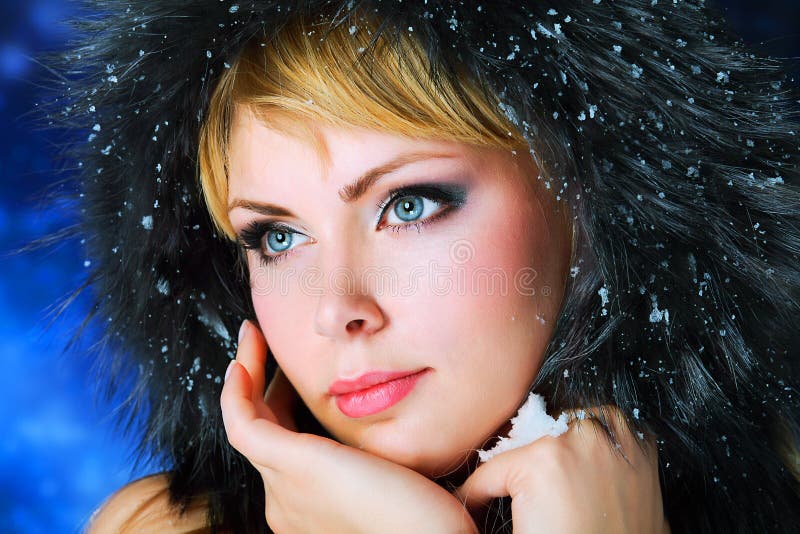 Snow Woman stock image. Image of jacket, cute, eyes, people - 9532547