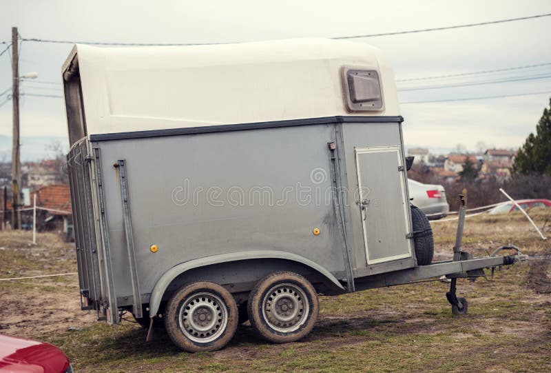 Jeden Koński Transportu Siano Na Drewnianej Furze