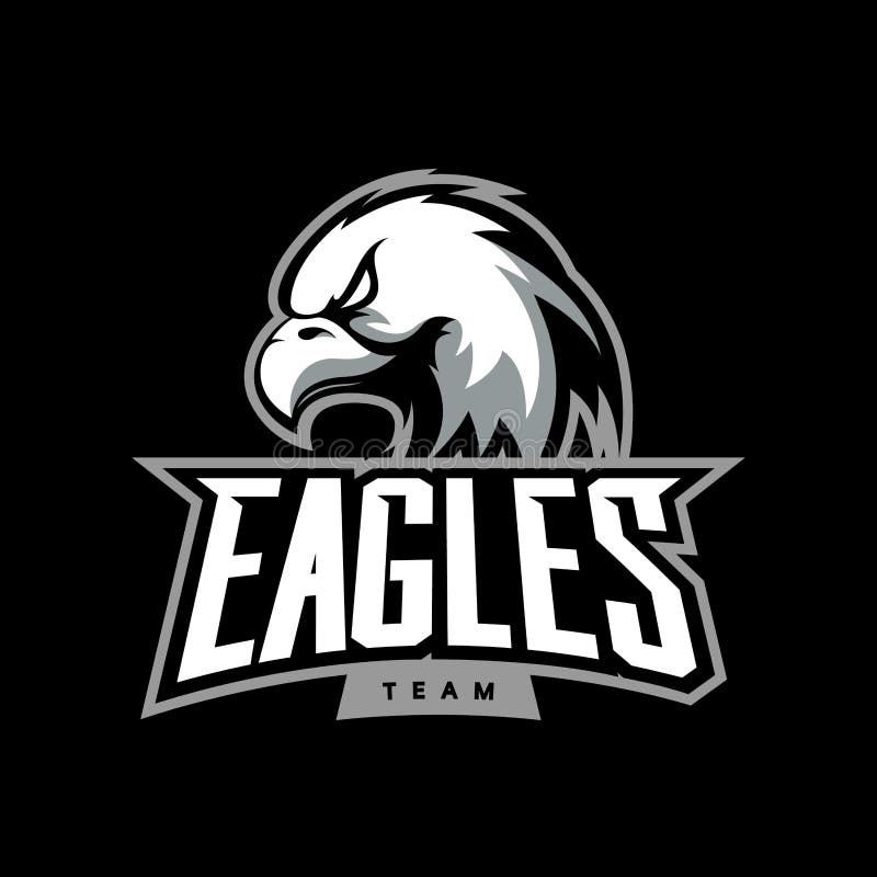 Furious Eagle Sport Vector Logo Concept Isolated on Dark Background ...