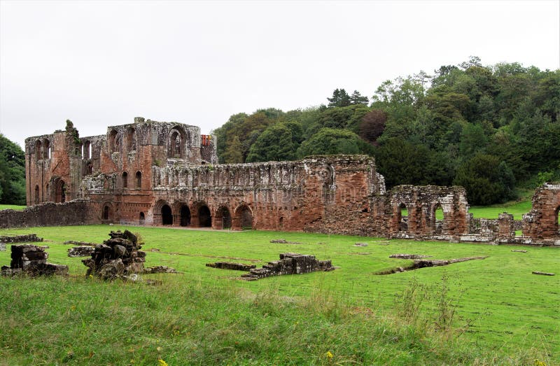 Side view of Furness Abbey 2, in Barrow-in-Furness, Lake District, Cumbria, England.