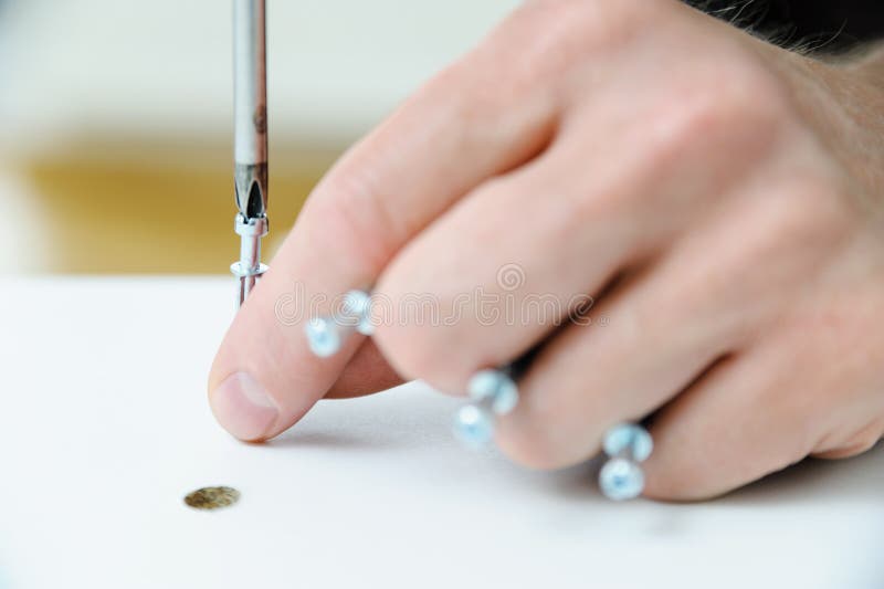 Furniture Assembly at Home. Stock Photo Image of installing, hand