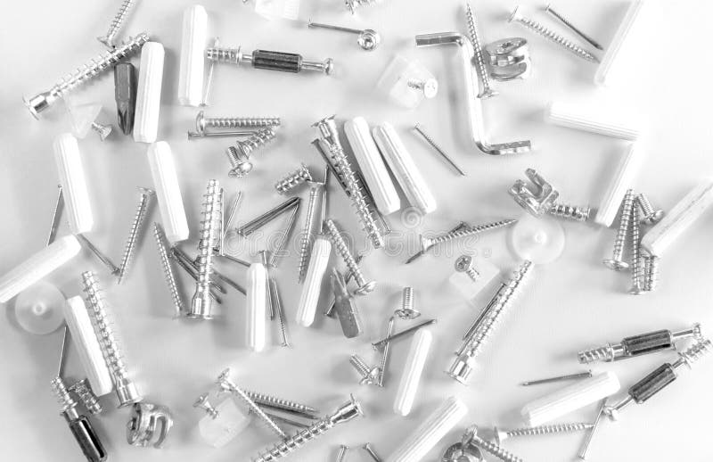 Furniture assembly parts stock image. Image of wood 121312927