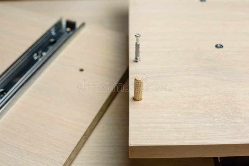Furniture Assembly Using A Tools Cordless Screwdriver Clips And