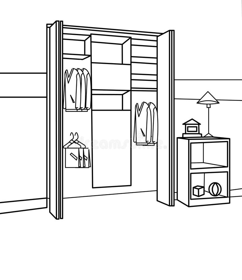 Furniture Coloring Page Stock Illustration Illustration Of