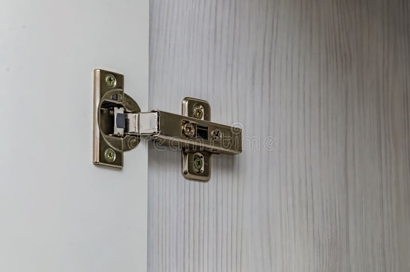 Furniture Door Hinge on a White Door Stock Image Image of modern, internal 258421389