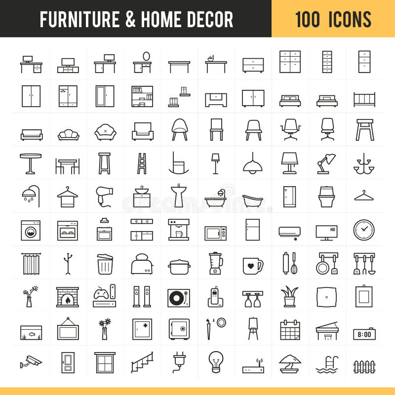 Furniture and home decor icon. Vector illustration.