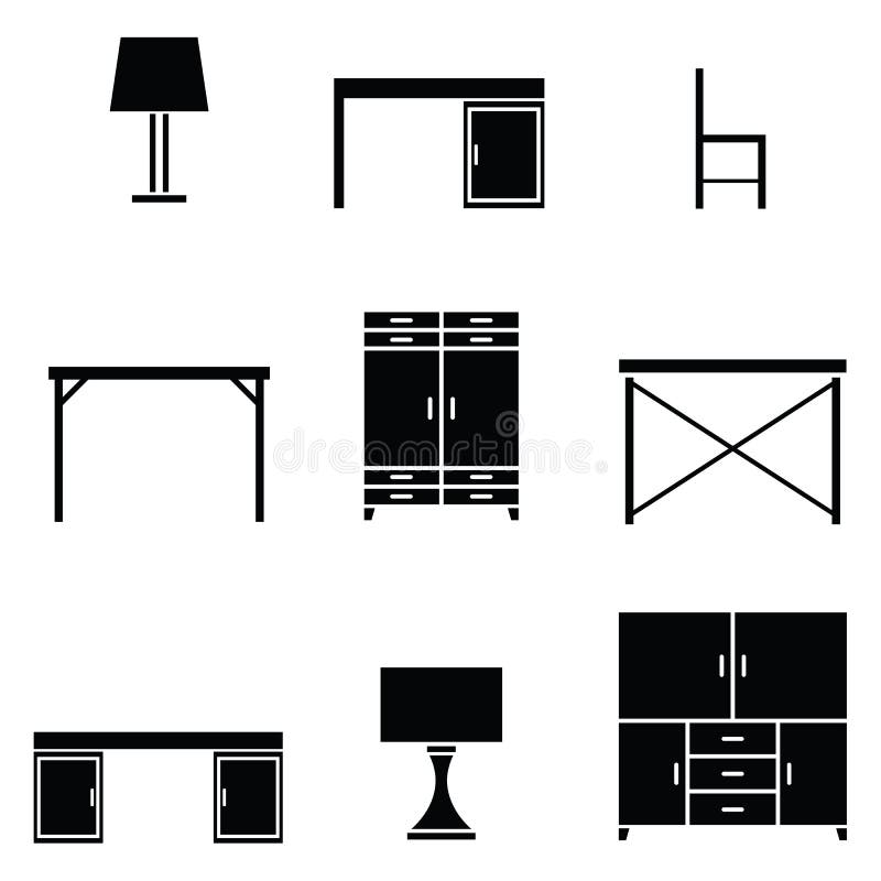 Furniture icon set stock vector. Illustration of icons 102061412
