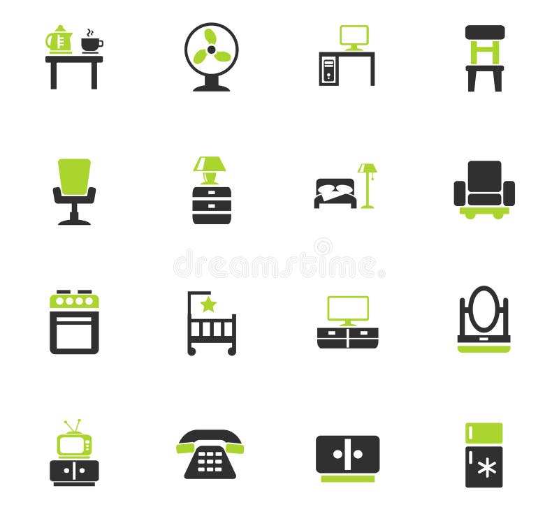 Furniture icon set stock illustration. Illustration of desk 88549363