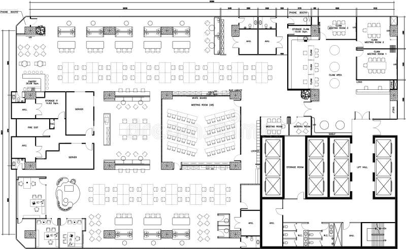 Furniture interior layout layout, office layout, and vector layout stock illustration