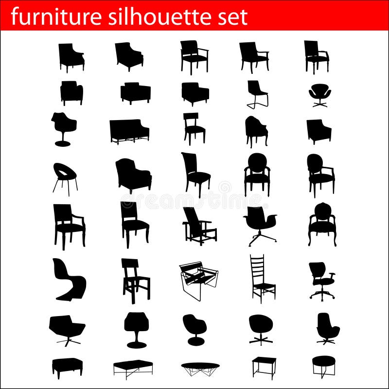 Furniture silhouette set