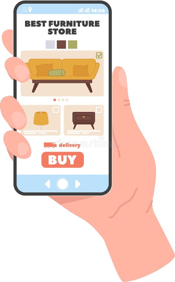 Furniture Store Web Application Illustration Stock Vector Furniture Store Web Application Illustration Stock Vector