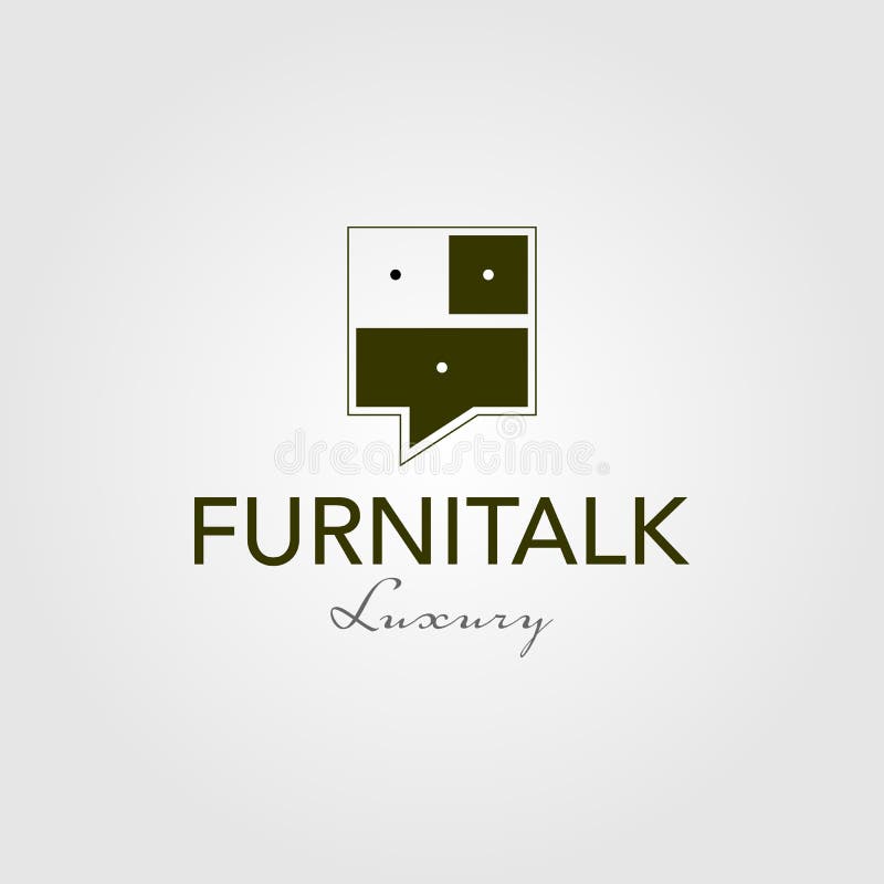 Furniture talk interior logo vintage vector icon illustration