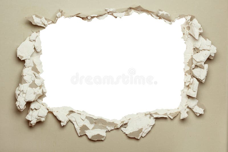 Furo no plasterboard cinzento. fotos de stock Furo no plasterboard cinzento. fotos de stock