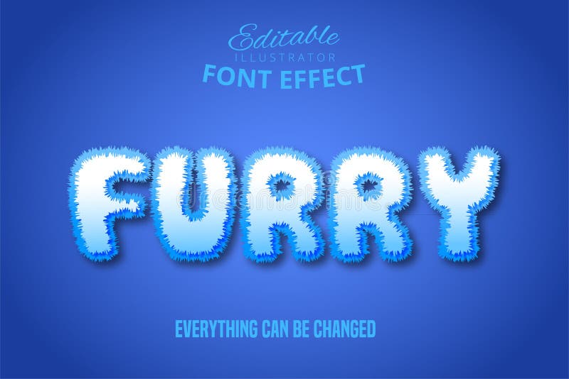 Furry text, 3d furry style editable font effect