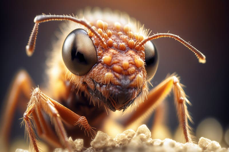 Furtul în închiderea macrocomenzii. furnicile au colonizat aproape fiecare masă de pământ de pe pământ vector illustration