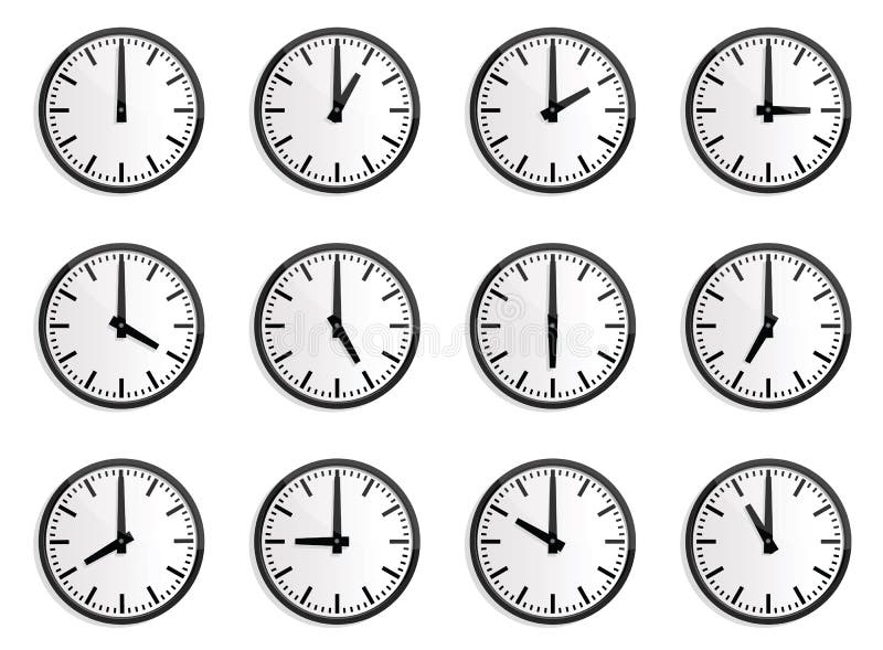 Fuseau horaire du monde, horloge de mur illustration libre de droits Fuseau horaire du monde, horloge de mur illustration libre de droits