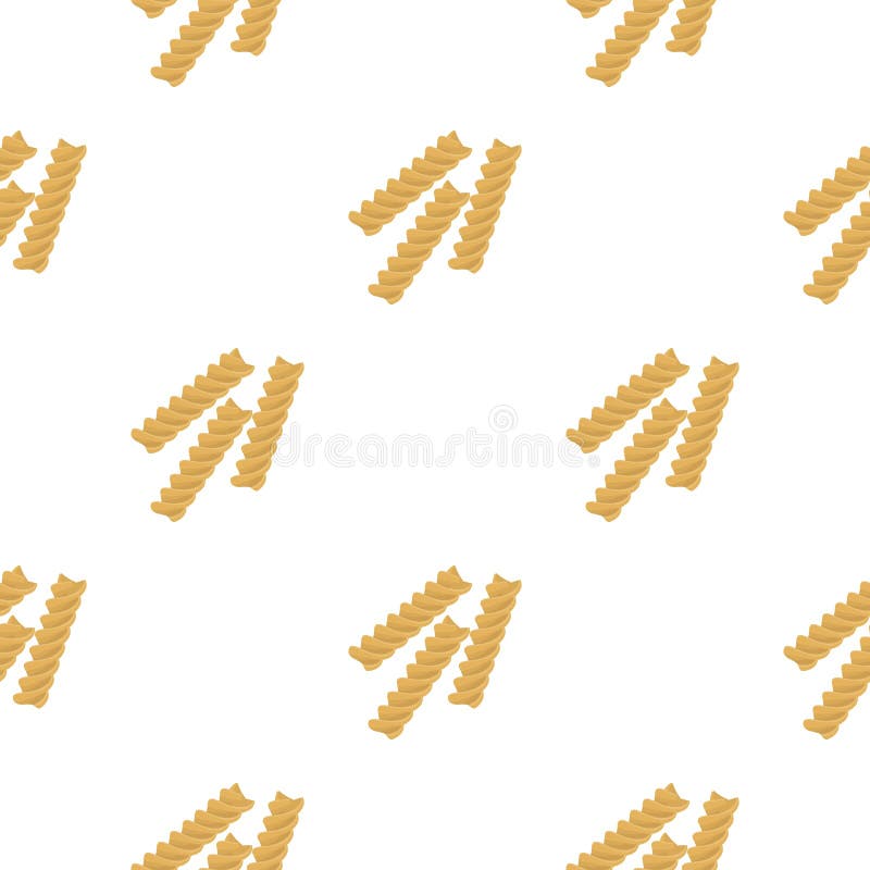 Fusilli Icon Pasta in Cartoon Style Isolated on White Background. Types