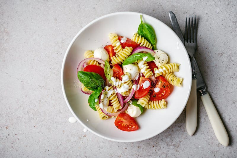 Fusilli pasta salad stock image. Image of bowl, delicious - 155346275