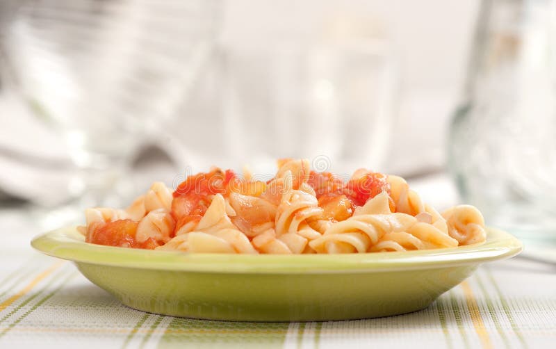 Fusilli Pasta with Tomato Sauce Stock Image Image of still, nutrition