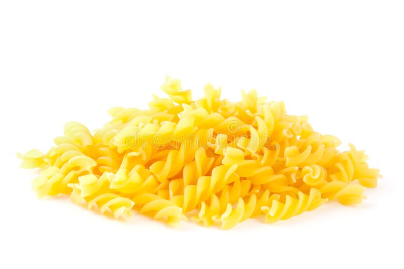 Fusilli Pasta On White Background. Stock Photo Image of group