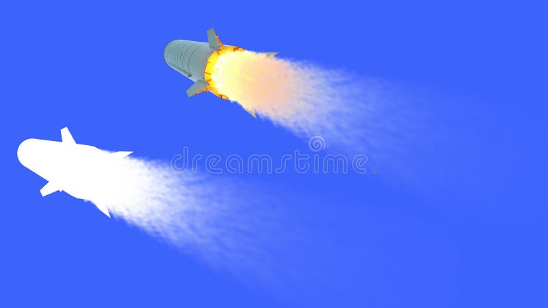 Fusée ballistique nucléaire isolat rendu 3d illustration libre de droits Fusée ballistique nucléaire isolat rendu 3d illustration libre de droits