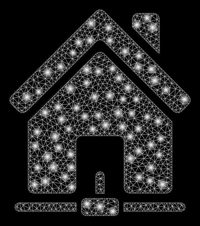 Fusée Mesh Carcass Home Internet Connection avec des taches de fusée illustration libre de droits Fusée Mesh Carcass Home Internet Connection avec des taches de fusée illustration libre de droits