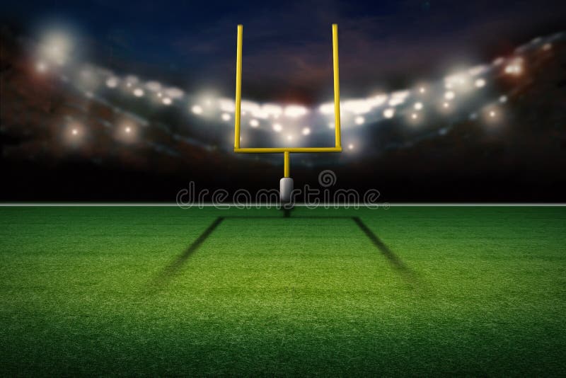 3d rendering american football field goal post. 3d rendering american football field goal post