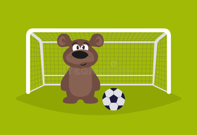 futbolista Niedźwiadkowy bramkarz Niedźwiadkowy bawić się futbol animacja ilustracji futbolista Niedźwiadkowy bramkarz Niedźwiadkowy bawić się futbol animacja ilustracji