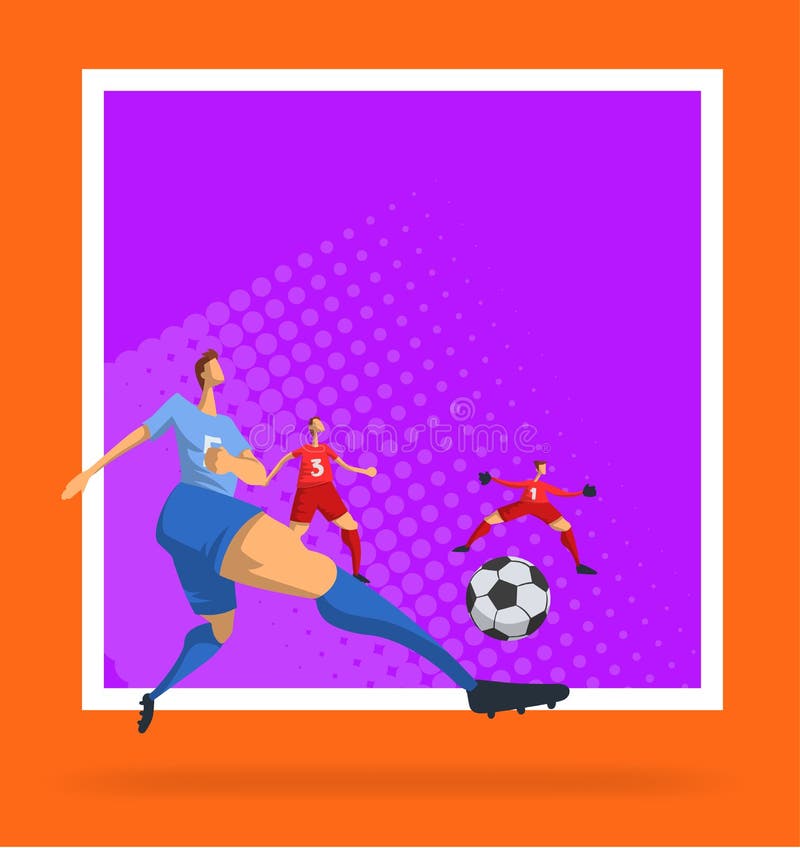 Futbolistas del fútbol en estilo plano abstracto Plantilla para el cartel del deporte Ilustración del vector ilustración del vector Futbolistas del fútbol en estilo plano abstracto Plantilla para el cartel del deporte Ilustración del vector ilustración del vector