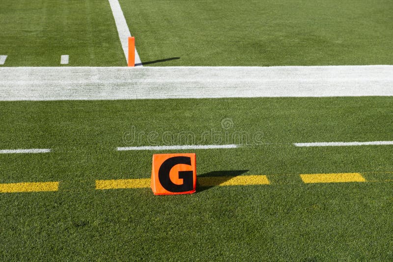 Futbolowa NFL amerykańska Linia Bramkowa Lądowanie Markier obrazy royalty free Futbolowa NFL amerykańska Linia Bramkowa Lądowanie Markier obrazy royalty free