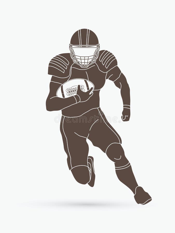 Futbolu amerykańskiego gracz, sportowiec akcja royalty ilustracja Futbolu amerykańskiego gracz, sportowiec akcja royalty ilustracja