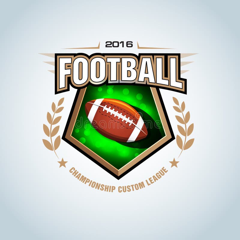 Futbolu amerykańskiego loga szablon, odznaka, koszulka, etykietka, emblemat Rewolucjonistka, błękit, czarna kolor wersja royalty ilustracja Futbolu amerykańskiego loga szablon, odznaka, koszulka, etykietka, emblemat Rewolucjonistka, błękit, czarna kolor wersja royalty ilustracja