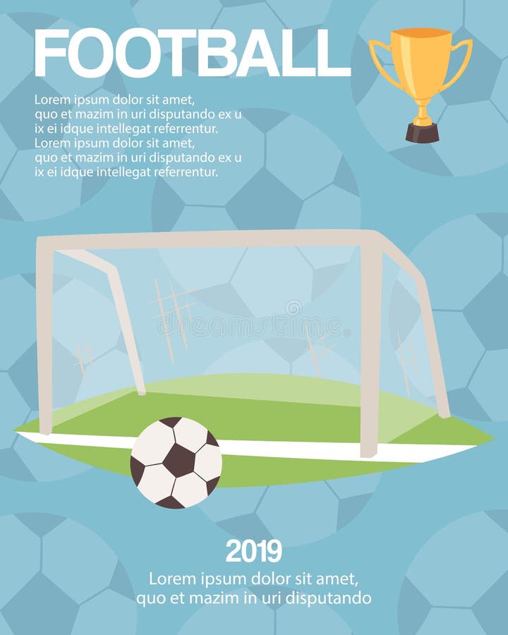 Futbolu lub piłki nożnej sportów wyposażenia bramkowa plakatowa wektorowa ilustracja Sporta turniej lub mistrzostwo Zwycięstwo fi ilustracja wektor Futbolu lub piłki nożnej sportów wyposażenia bramkowa plakatowa wektorowa ilustracja Sporta turniej lub mistrzostwo Zwycięstwo fi ilustracja wektor