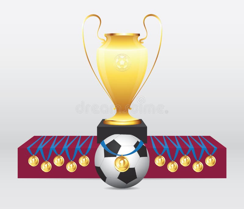 Futbolu, piłki nożnej piłka Z/ Nagrody ceremonia ilustracji Futbolu, piłki nożnej piłka Z/ Nagrody ceremonia ilustracji