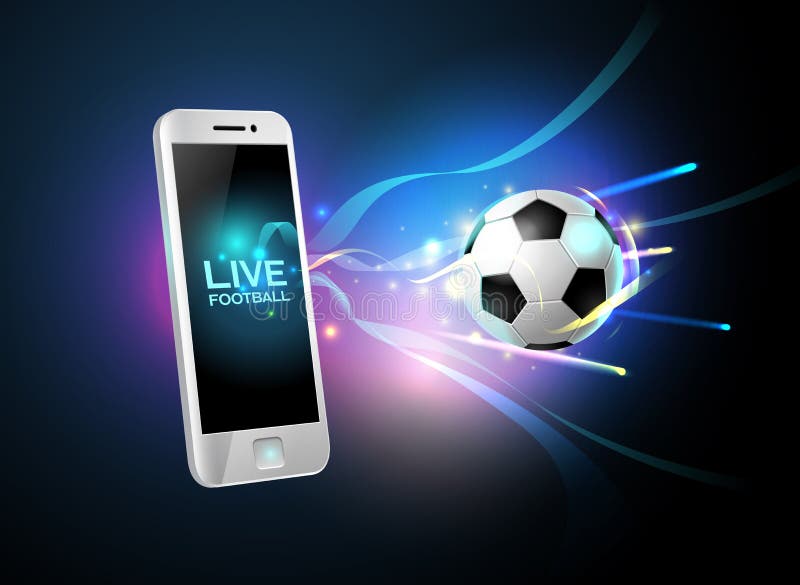 Vetores de Móveis De Futebol Móvel Esporte Jogo Jogo De Futebol Online Com  Campo De Futebol Ao Vivo App Móvel Na Tela Do Smartphone E Bola Conceito De  Vendas De Bilhetes Online