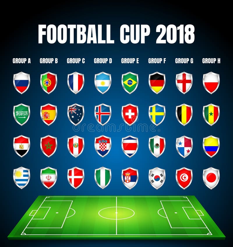 Futebol 2018, qualificação de Europa, todos os grupos ilustração stock Futebol 2018, qualificação de Europa, todos os grupos ilustração stock